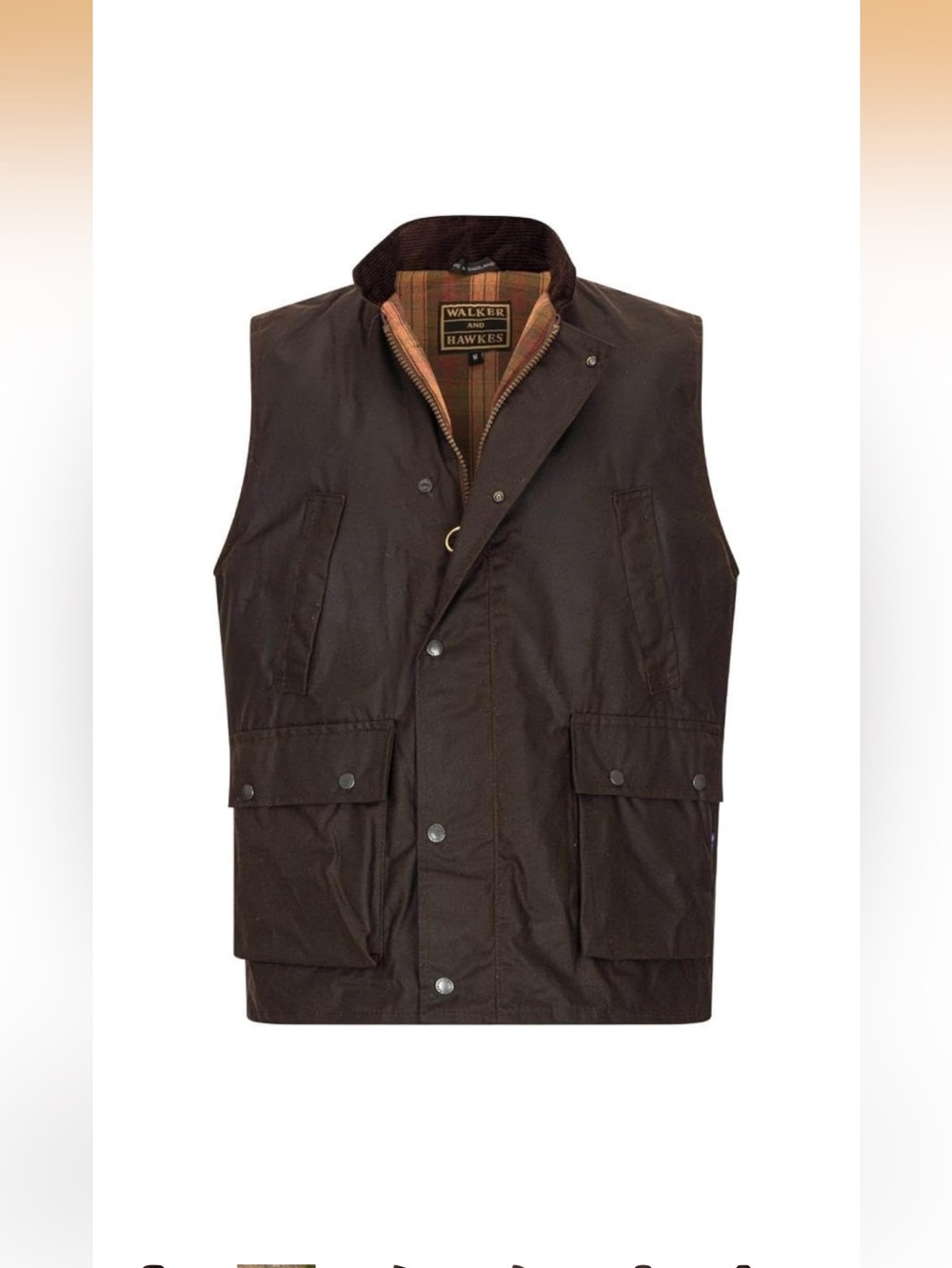 Walker & Hawkes waxed brown hunting vest sz 3XL